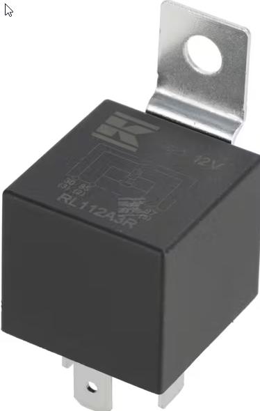 Strømrele 12V, normalt åpent, 40A, med motstand, med holder
