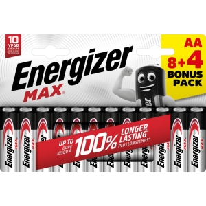 Batteri 12 stk Max Alk AA CHP, Energizer