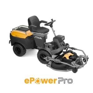 Batteridrevet frontrider ePark Pro med klippepanne Combi ePro110 Q Plus og 6 stk batteri 40Ah, Stiga