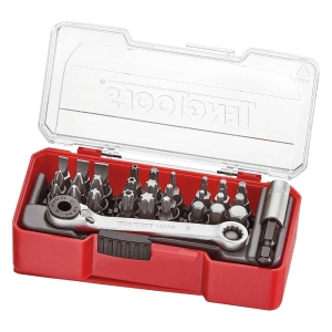 Bitssett med skrallenøkkel 29 deler, TJ1429, Teng Tools