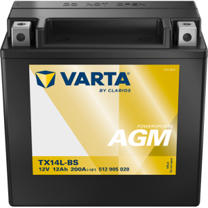 VARTA AGM MC Batteri 12V 12AH 200CCA (150x87x146mm) +høyre YTX14L-BS