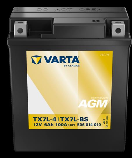 VARTA AGM MC Batteri 12V 6AH 100CCA (114x71x131mm) +høyre YTX7L-BS