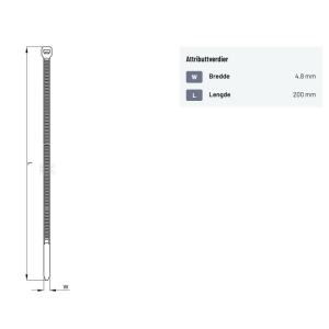 Strips 4,8 x 200 mm, svart, 100 stk, Kramp
