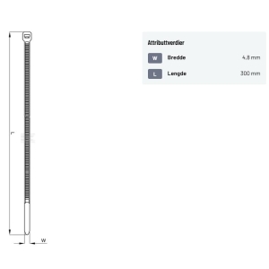 Strips 4,8x300 mm, svart, 100 stk, Kramp